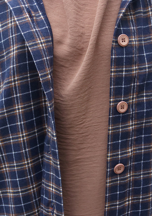 Azzahra Flannel - Navy
