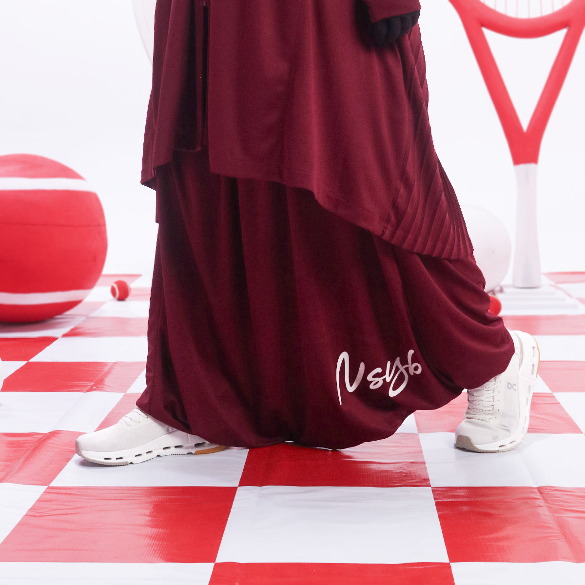 Baseera Hareem Pants - Burgundy