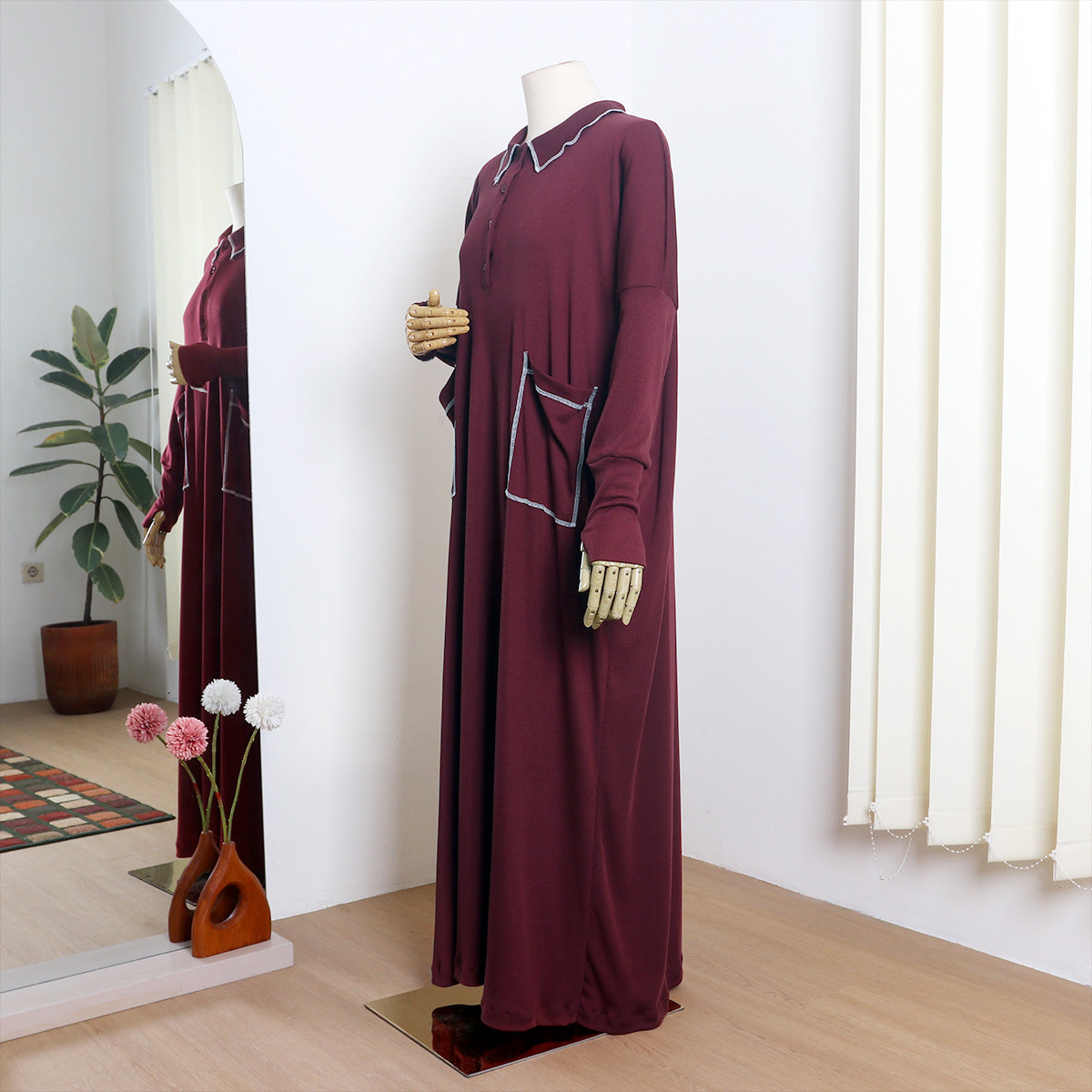 Haneen Dress - Maroon