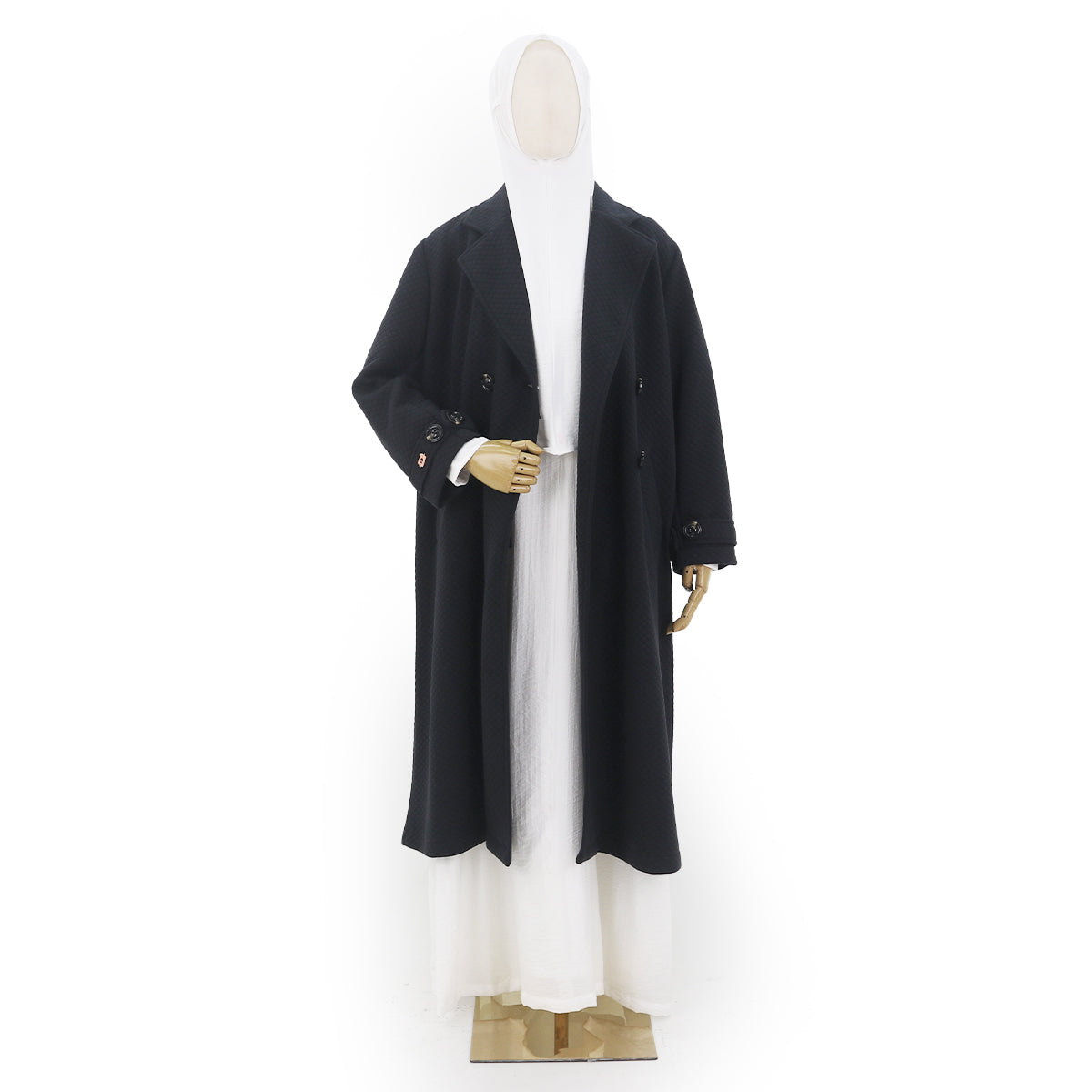 Hazeera Long Jacket - Black