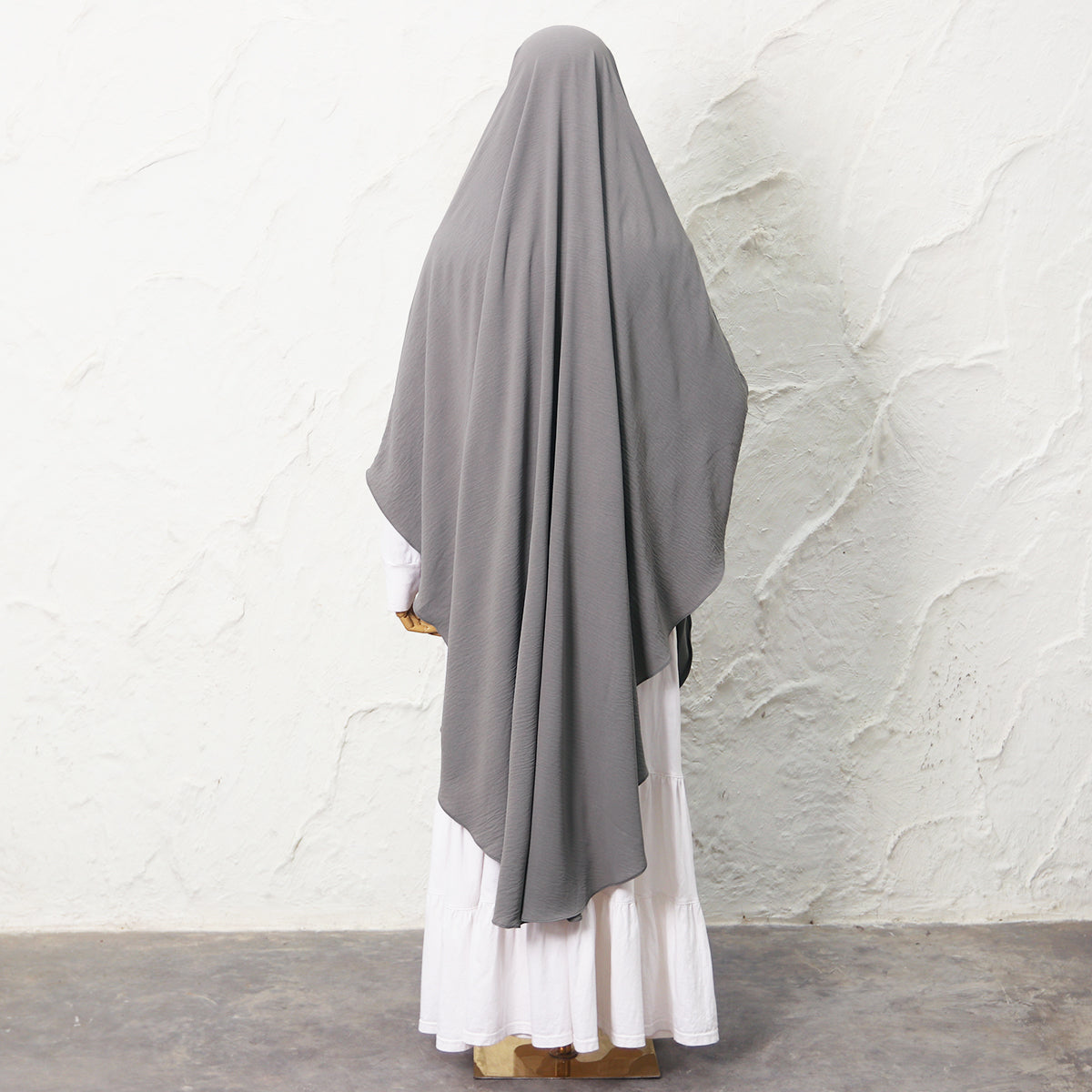 Jasmine French Khimar - Neutral Gray