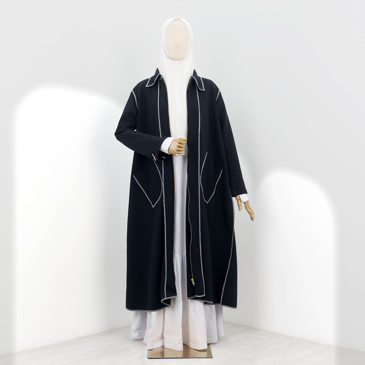 Nafeeza Long Jacket - Black