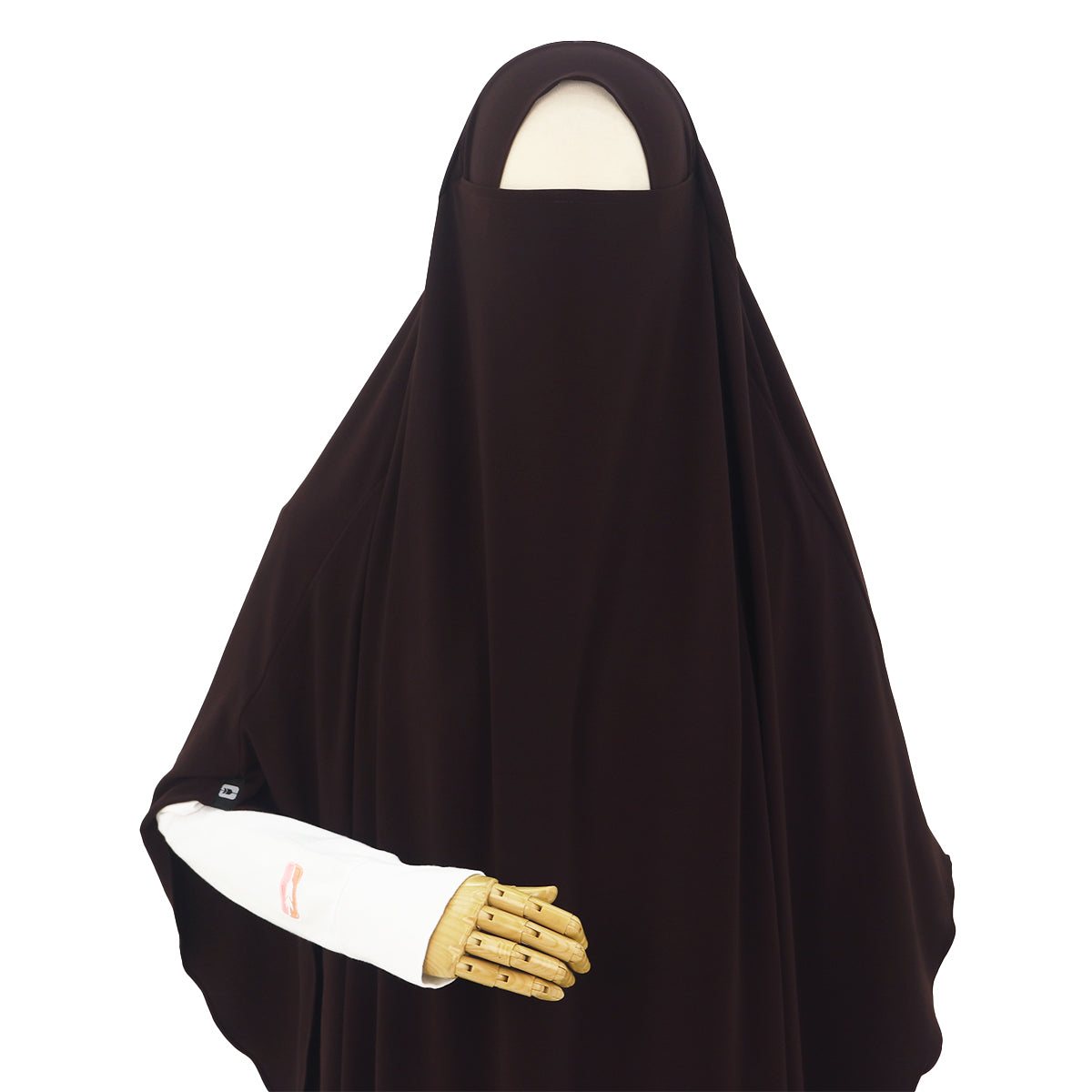 Syakila French Khimar - Dark Brown