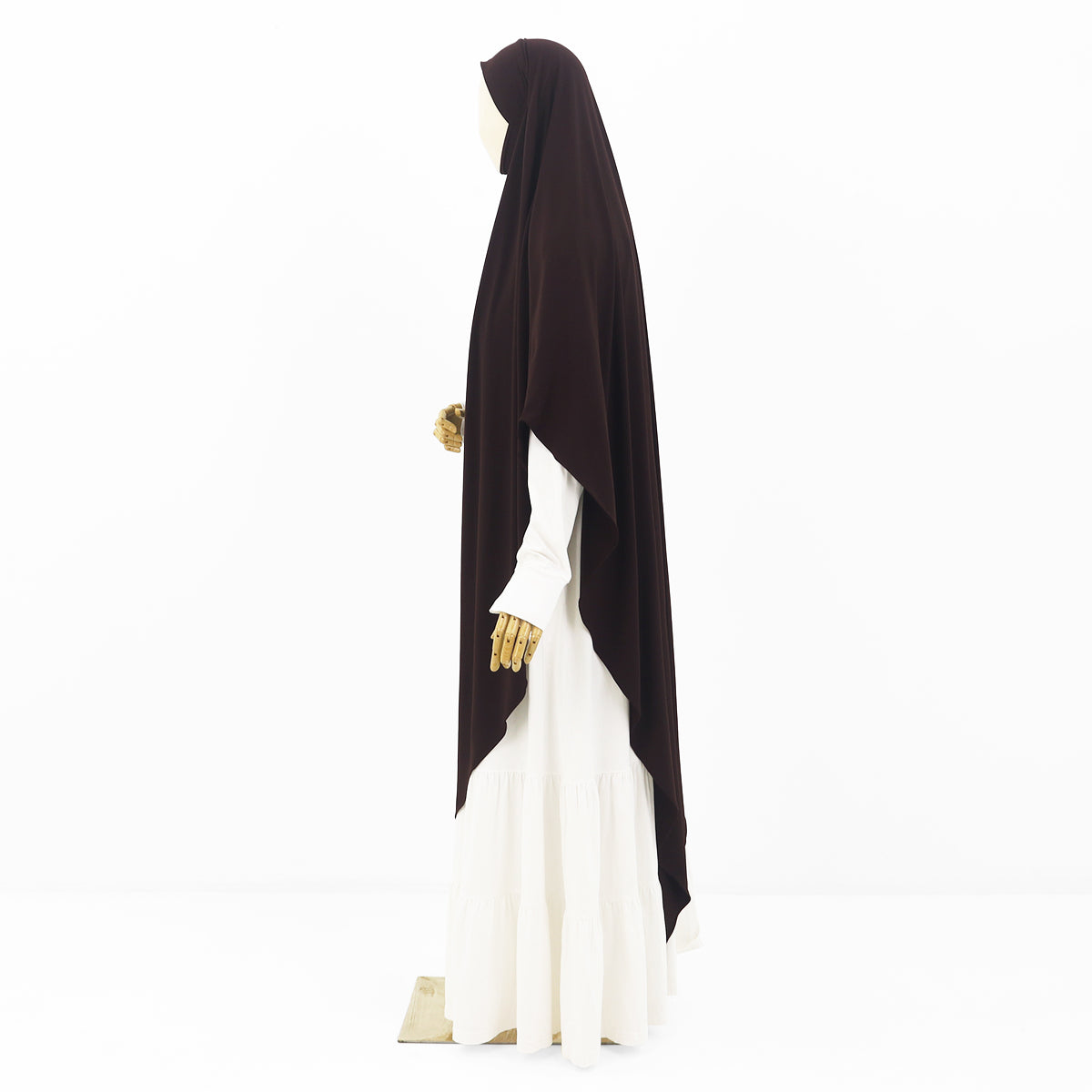 Syakila French Khimar - Dark Brown