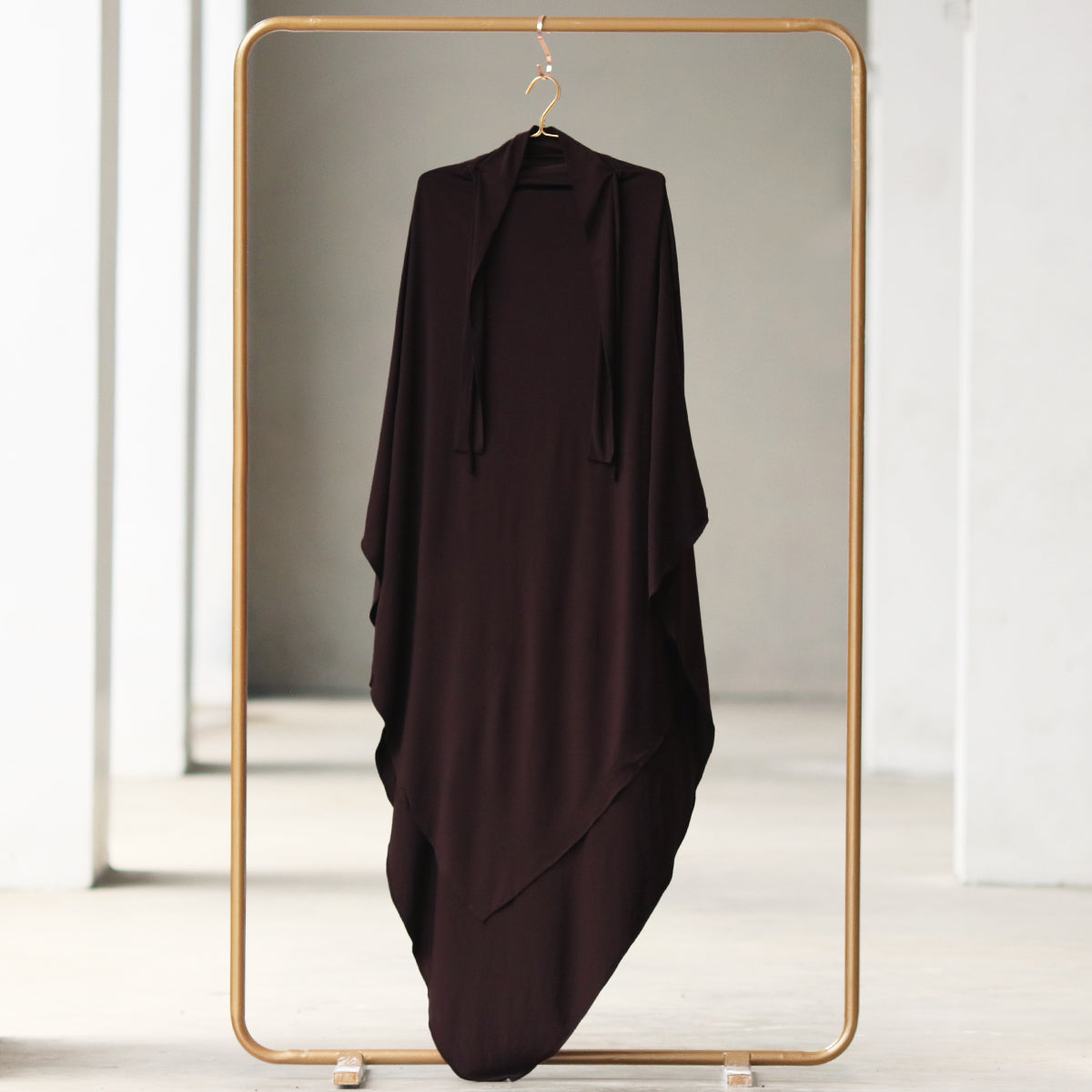 Syakila French Khimar - Dark Brown