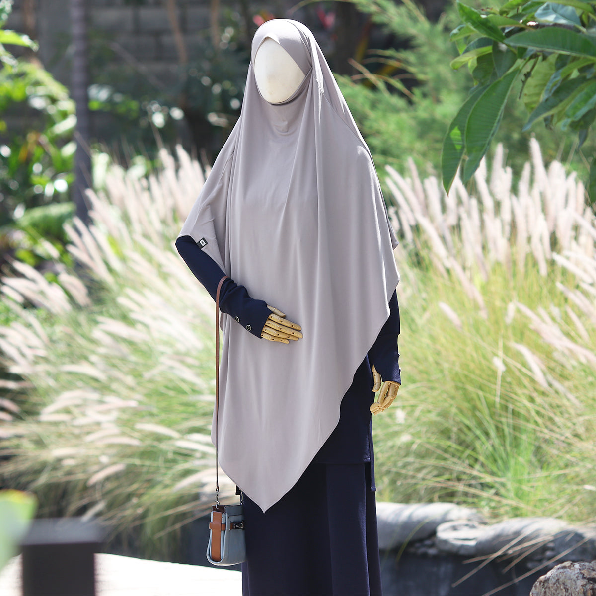 Syakila French Khimar - Grey