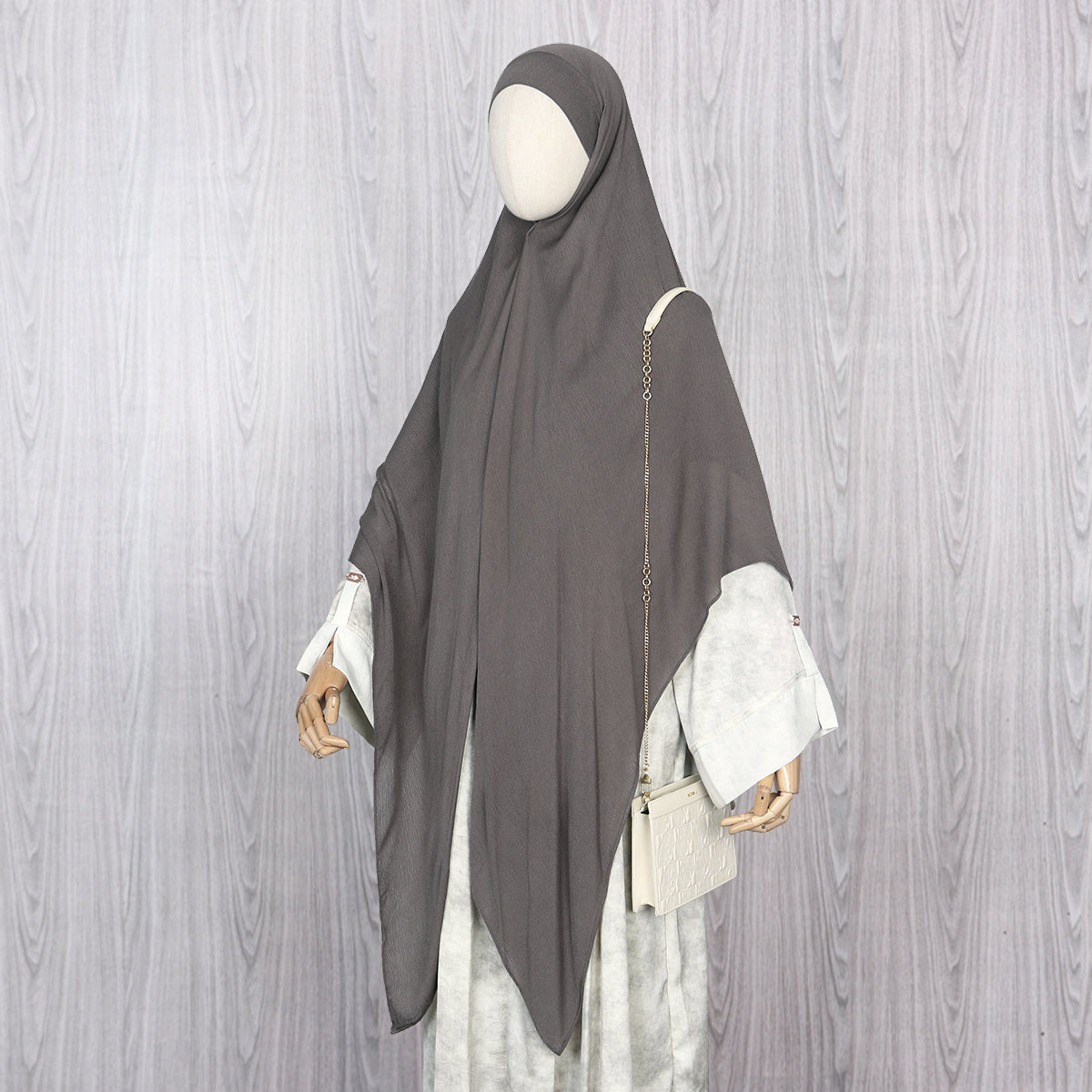 Tiana Viscose Square Instan - Choco Grey