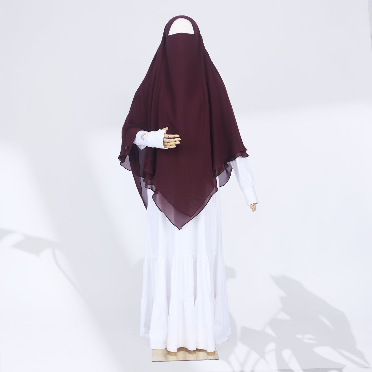 Zenia French Khimar - Dark Maroon