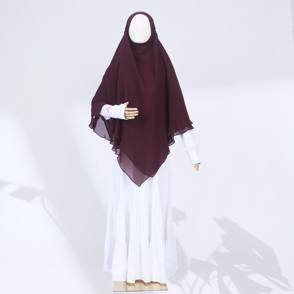 Zenia French Khimar - Dark Maroon