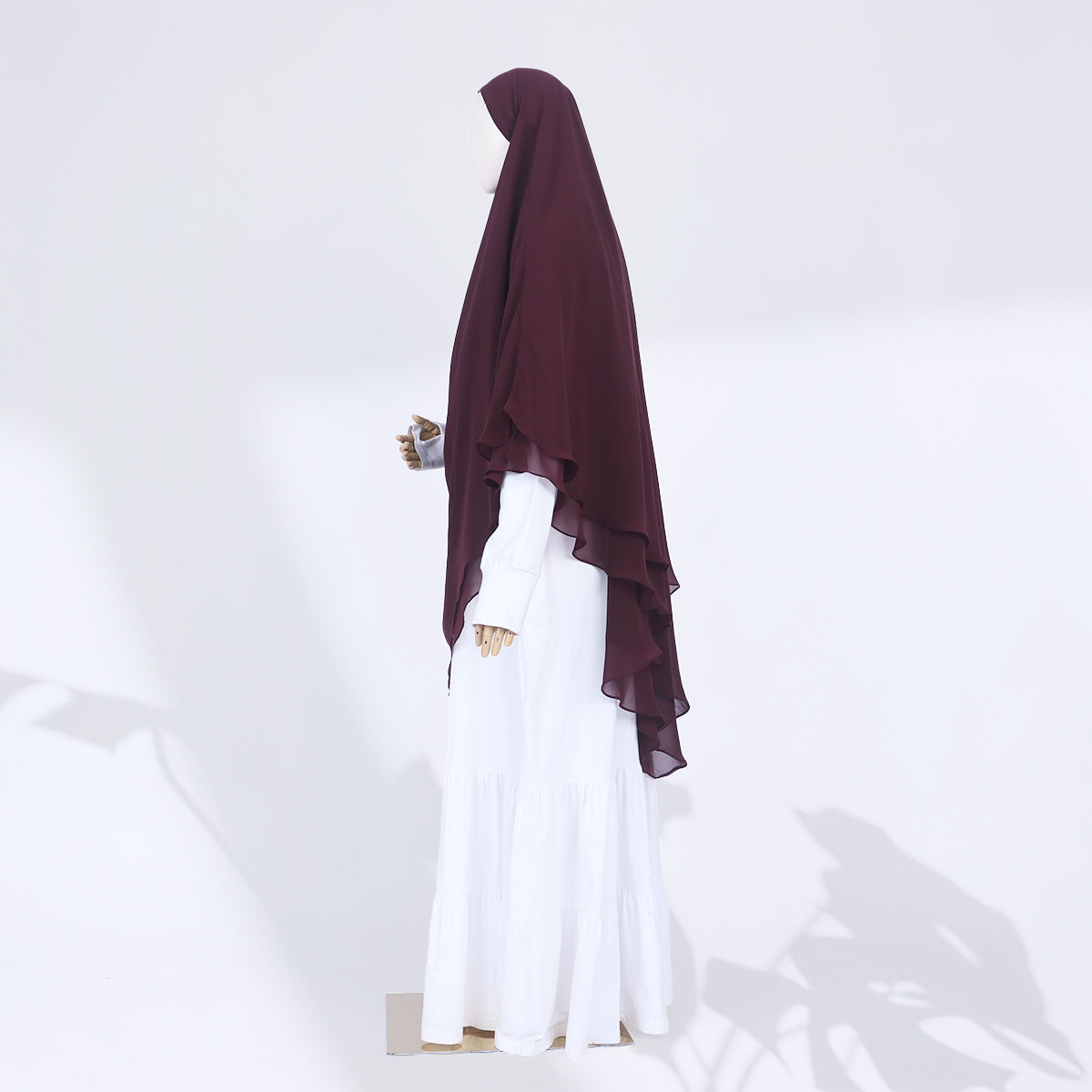 Zenia French Khimar - Dark Maroon