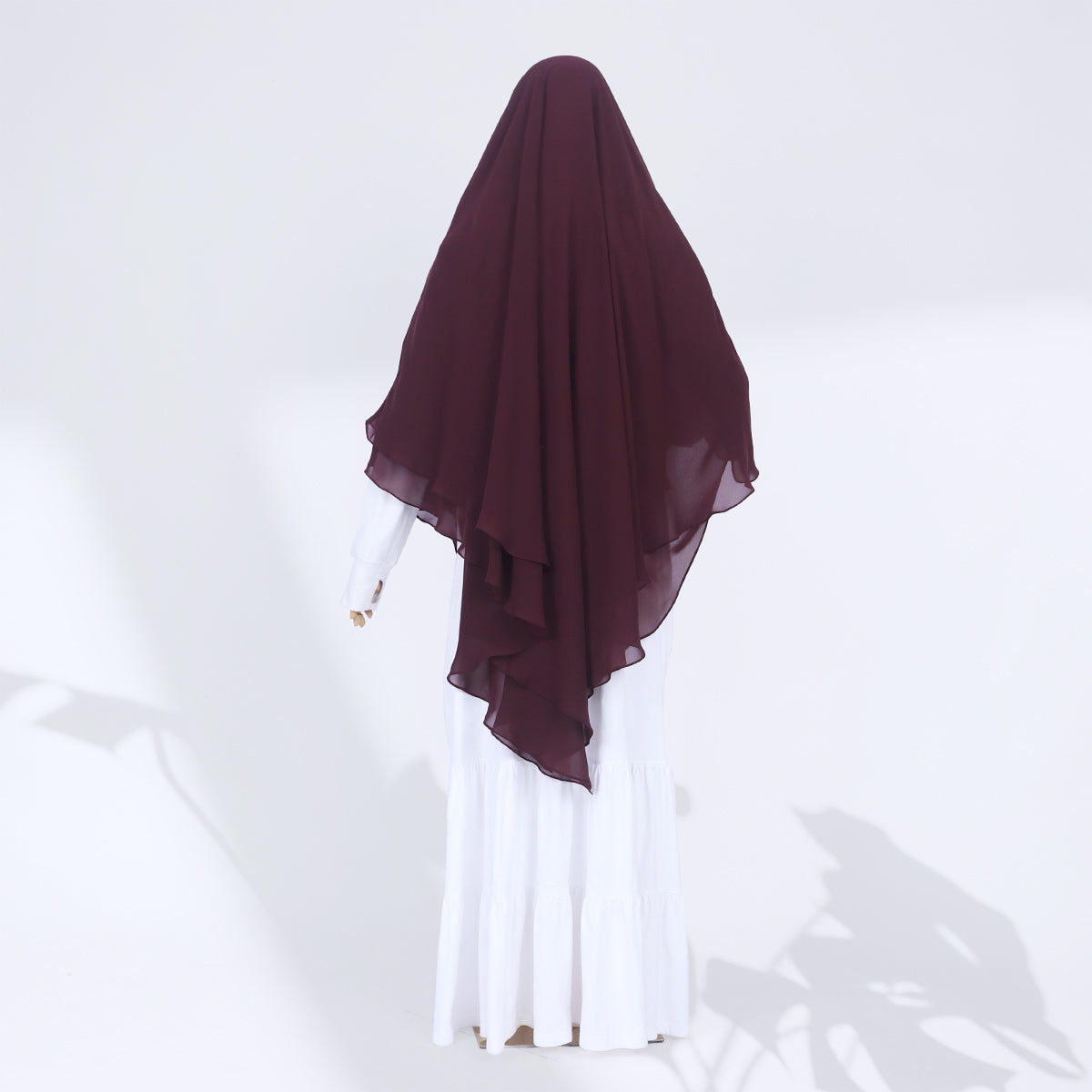 Zenia French Khimar - Dark Maroon