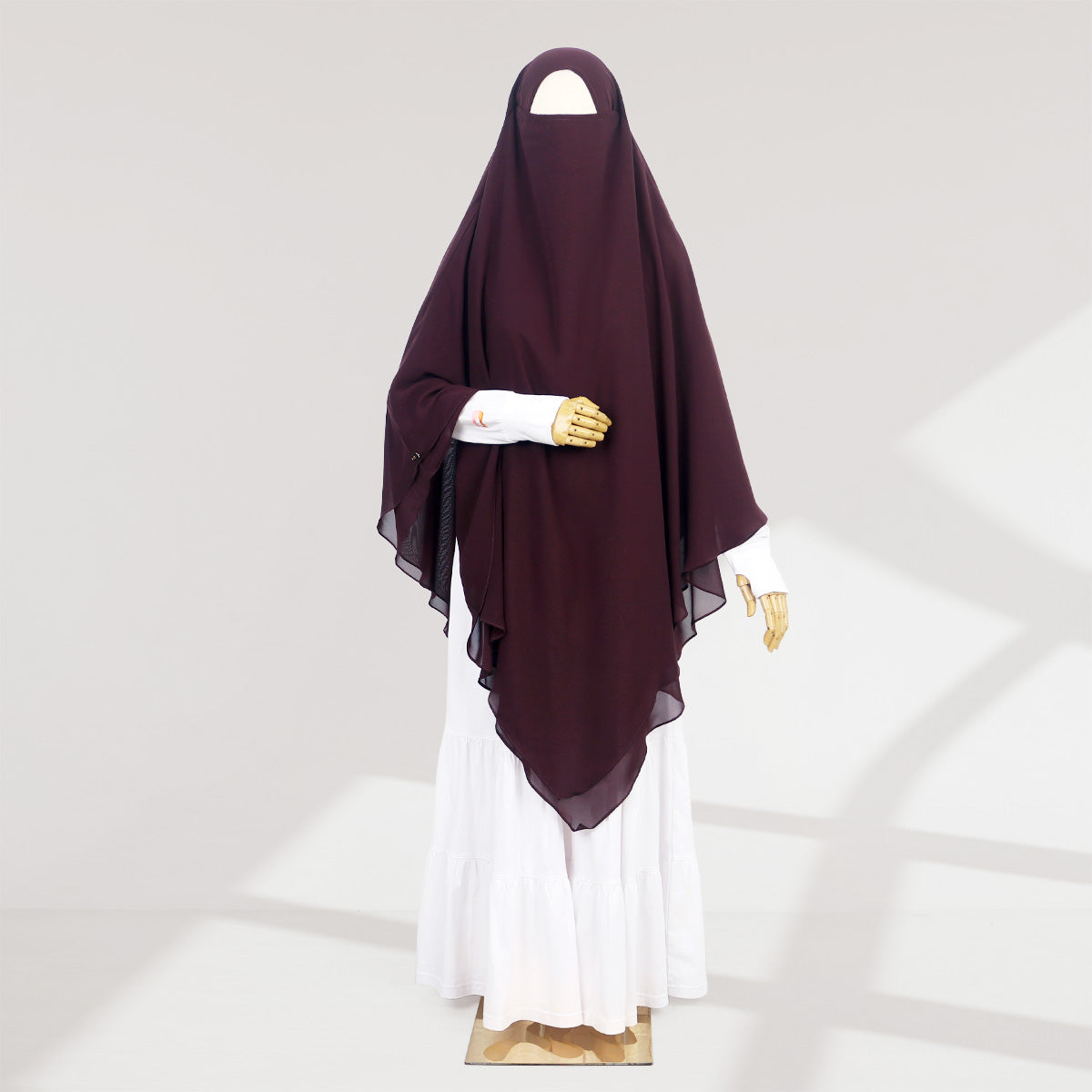 Zunaira French Khimar - Dark Maroon