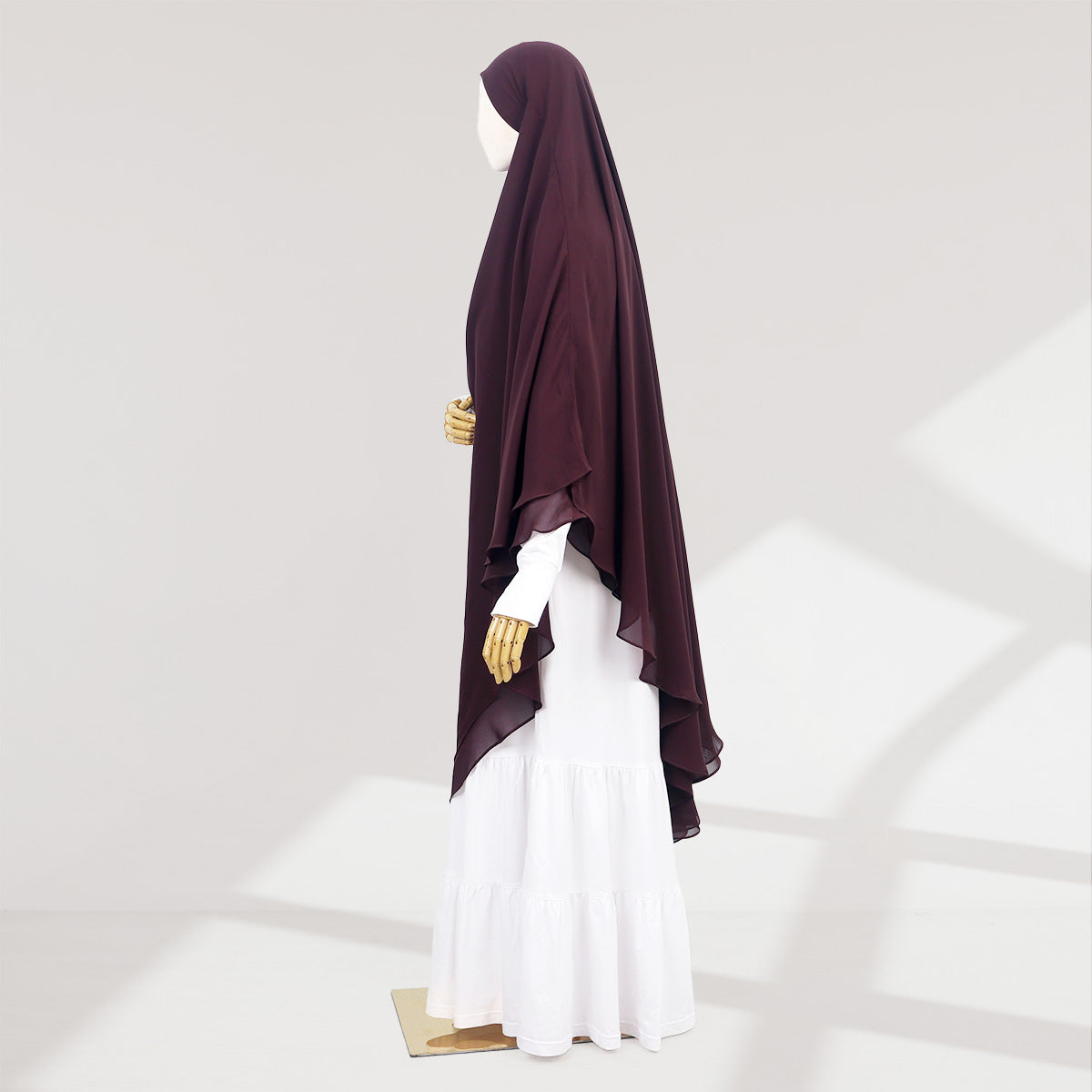 Zunaira French Khimar - Dark Maroon