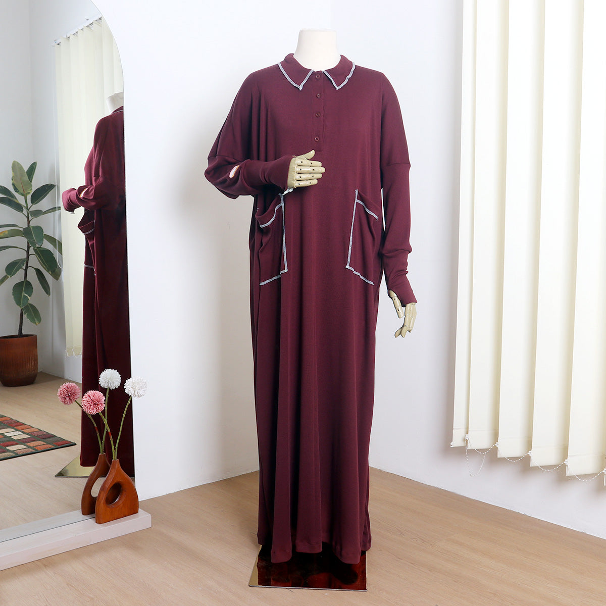Haneen Dress - Maroon