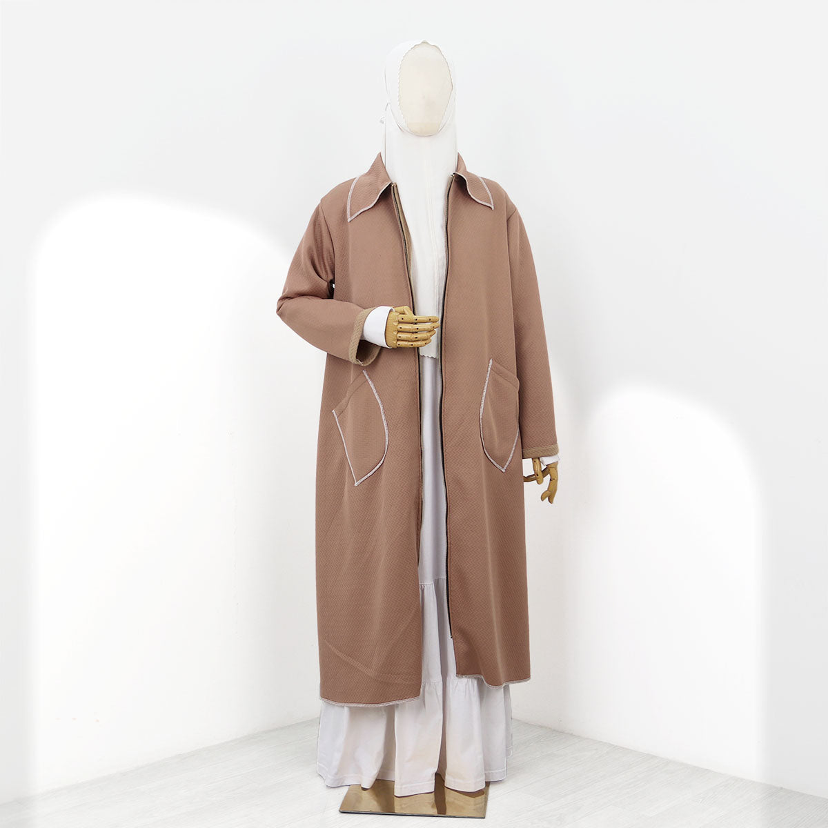 Nafeeza Long Jacket - Mocca