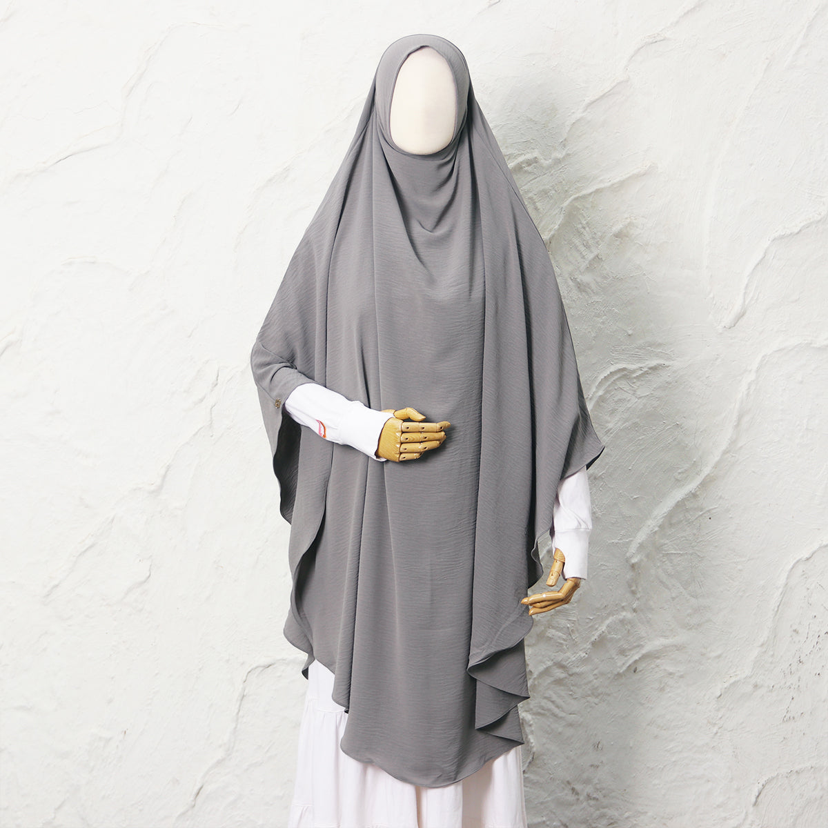 Jasmine French Khimar - Neutral Gray