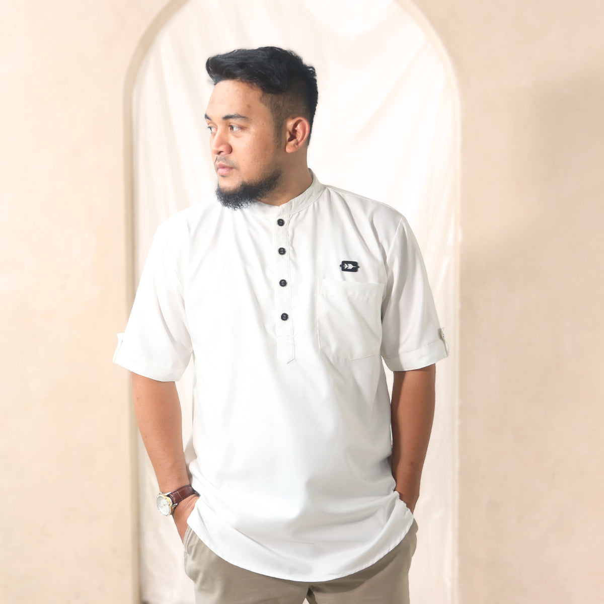 DEFECT Haafiz Kurta - Broken White