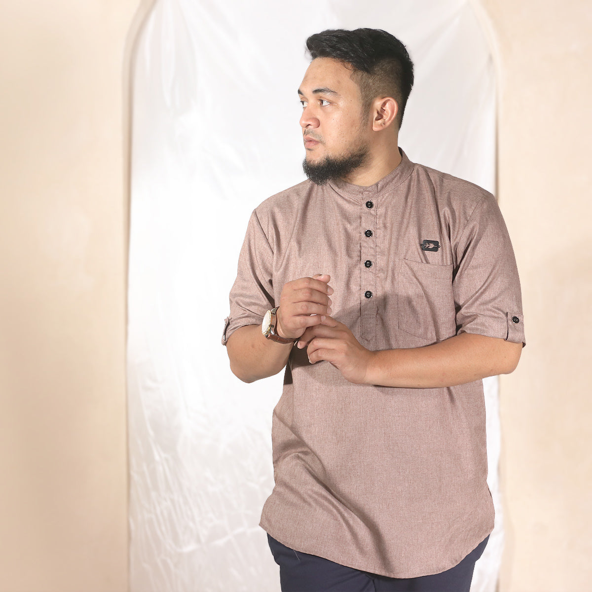 DEFECT Haafiz Kurta - Mocca