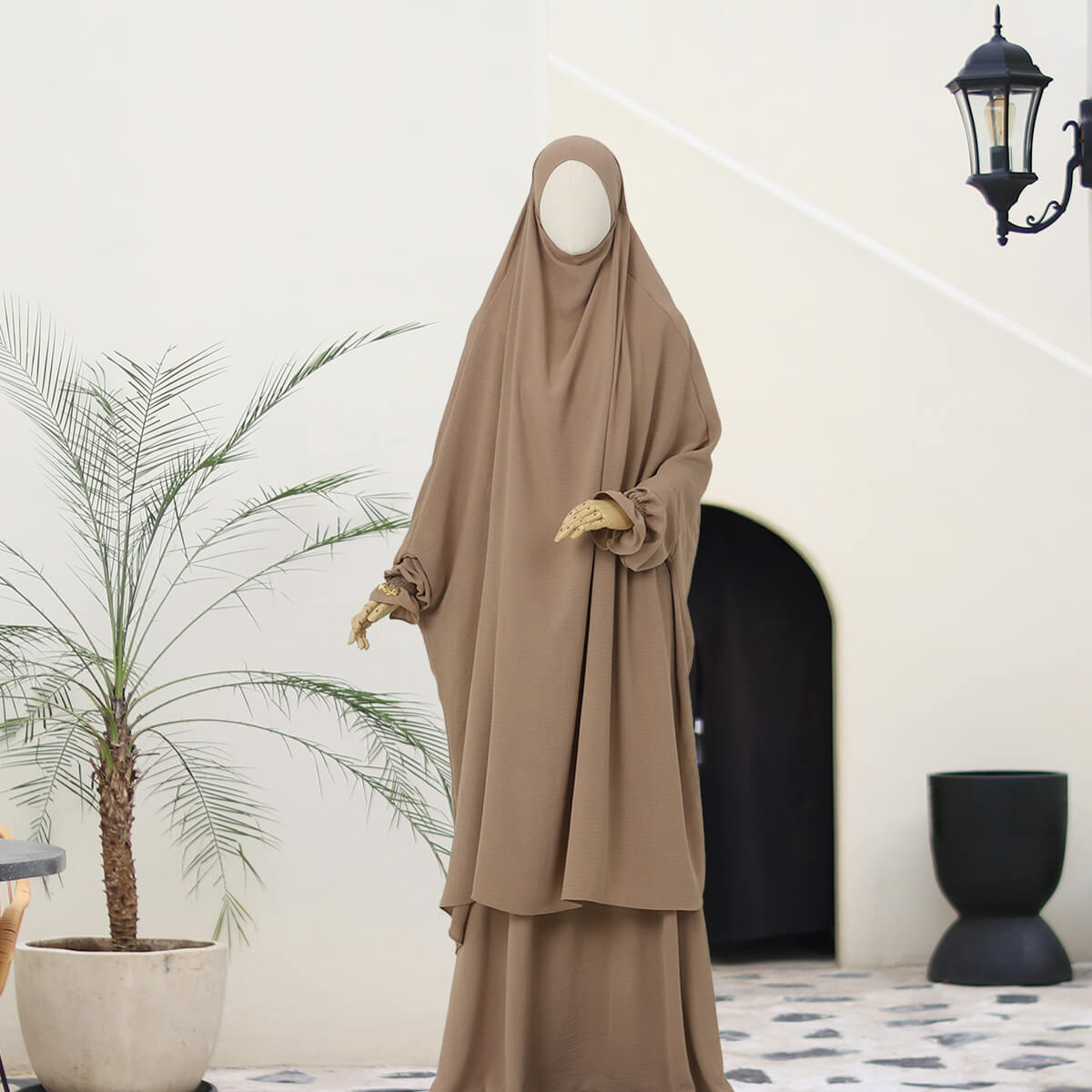 Almira French Khimar Set - Mocca