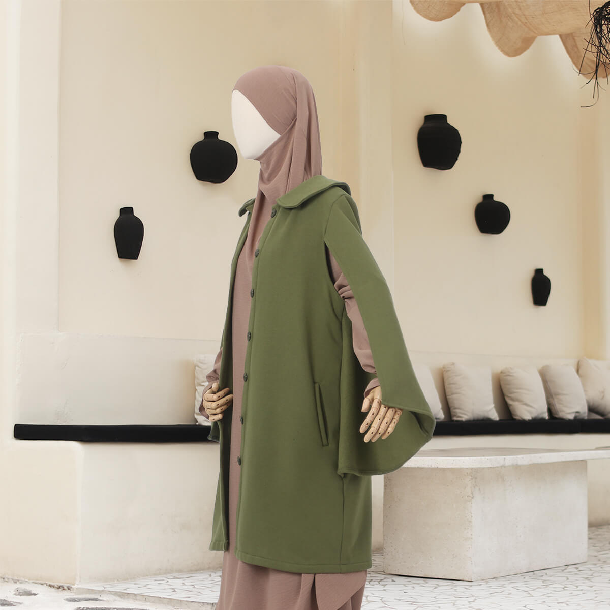 Zaida Cape - Olive
